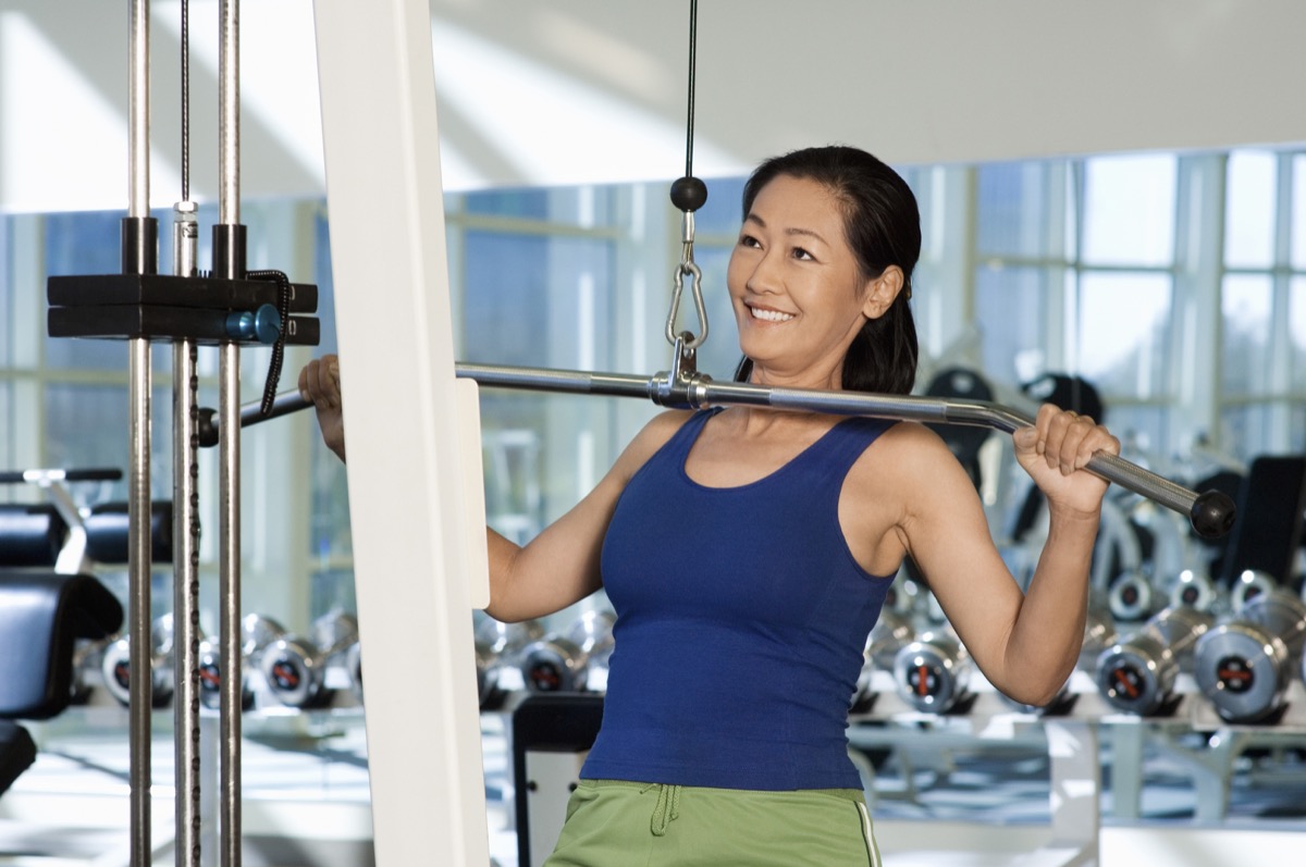 Woman exercising in the gym