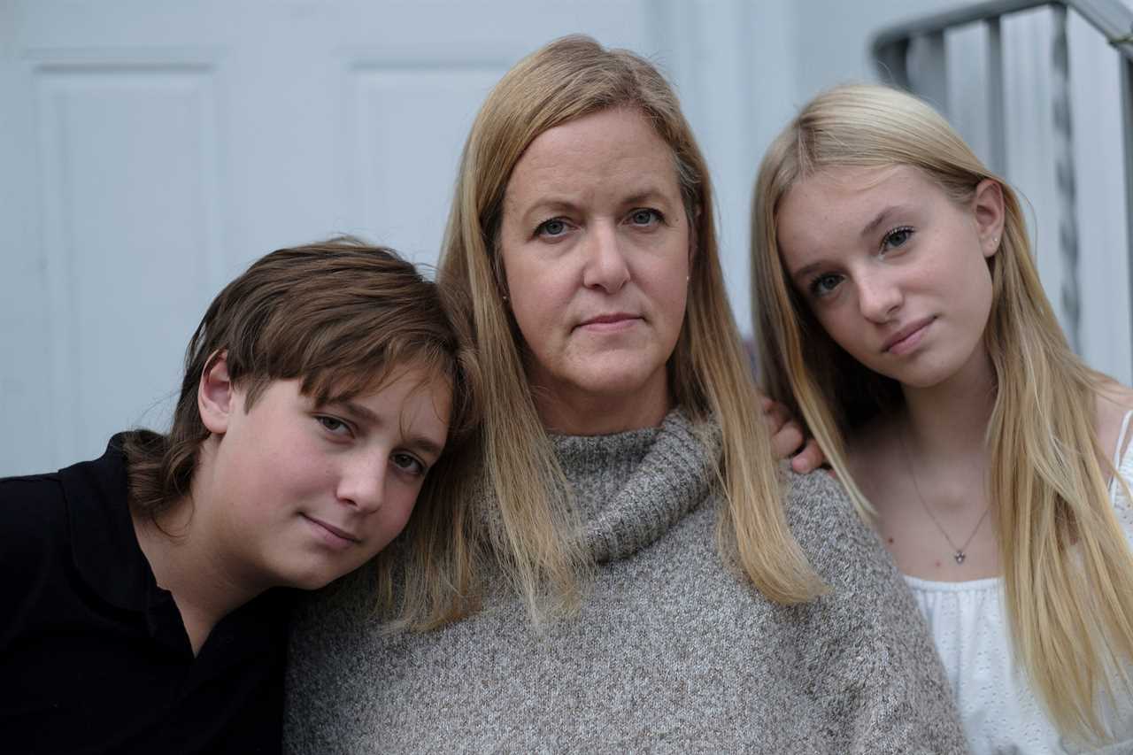 The Koehne family pose for a portrait outside their home. Lyndhurst, New Jersey, 2021 &Acirc;&copy; Sean Sirota for Time Magazine