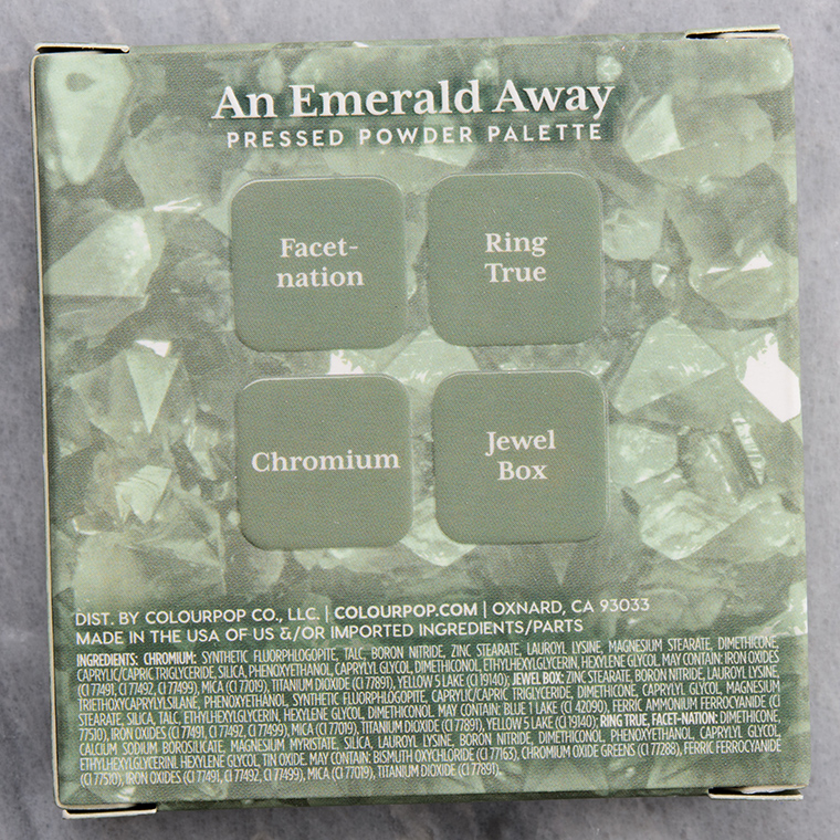 ColourPop An Emerald Away Pressed Powder Shadow Quad