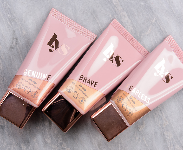 LYS Beauty Powder & Liquid Highlighter Swatches (x6)