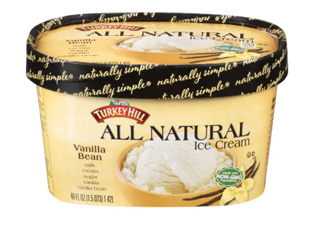 turkey hill all natural vanilla bean ice cream tub