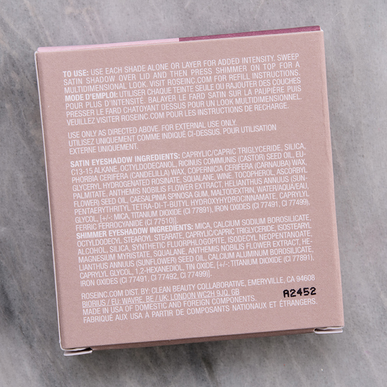 Rose Inc Satin Plum/Lavender Shimmer Satin & Shimmer Duet Eyeshadow