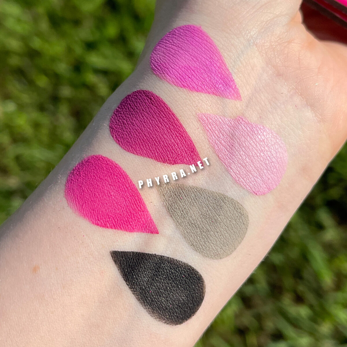 Vampyre Cosmetics Emily the Strange Mystery Palette Swatches
