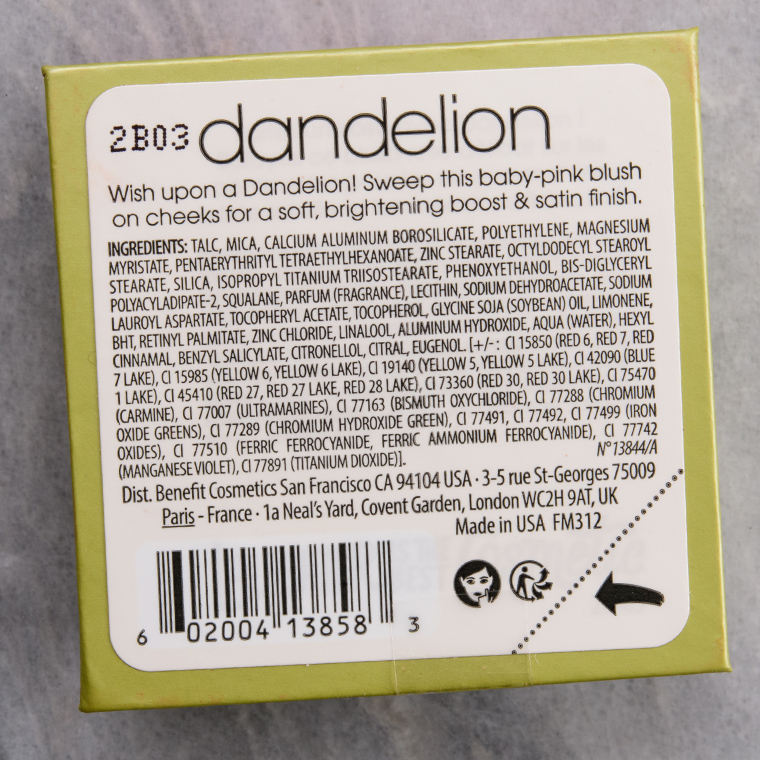 Benefit Dandelion WANDERful World Silky-Soft Powder Blush