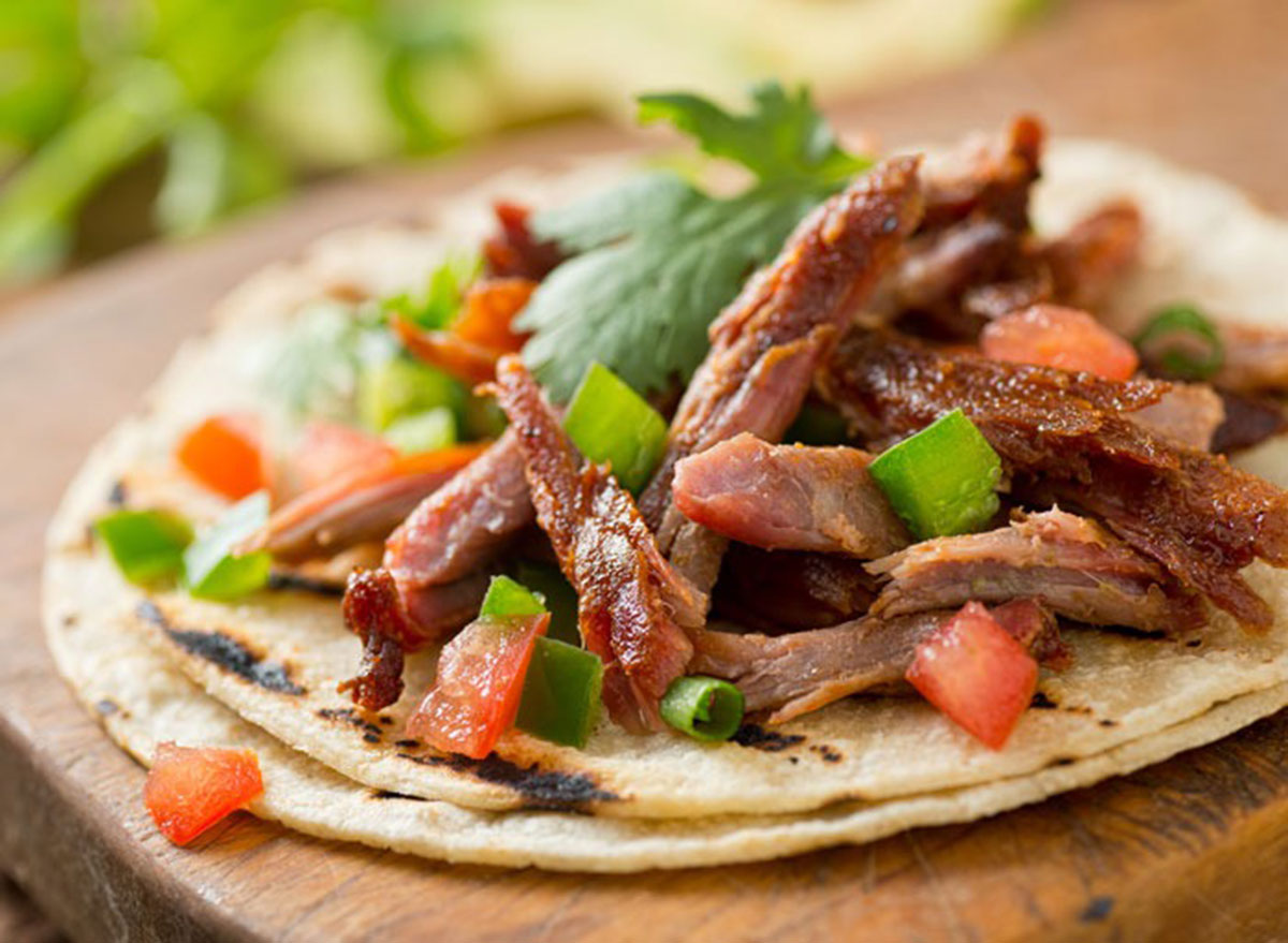 Pulled pork tacos with cilantro