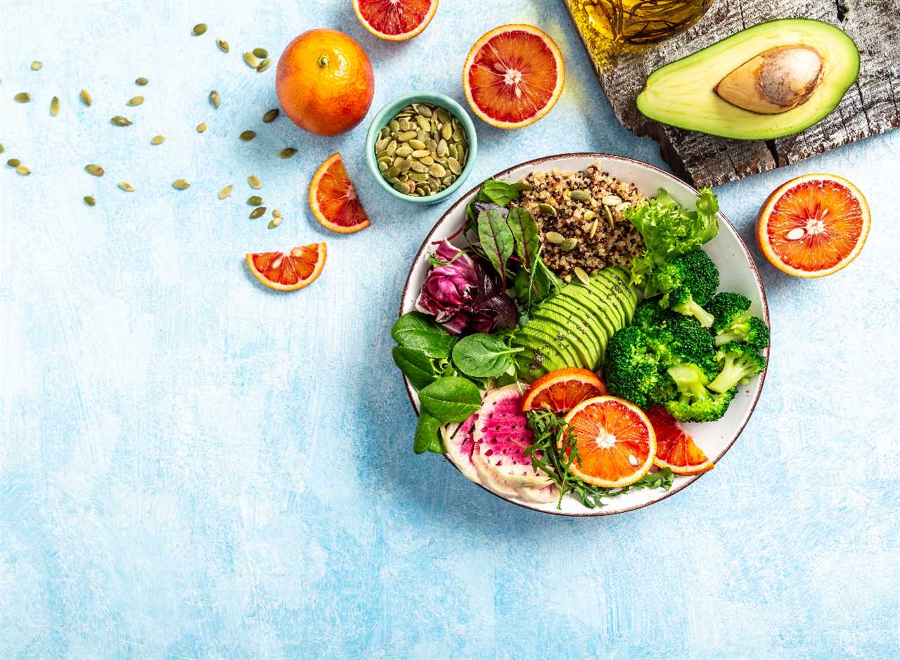 healthy fruits and veggies bowl, healthy eating diet concept