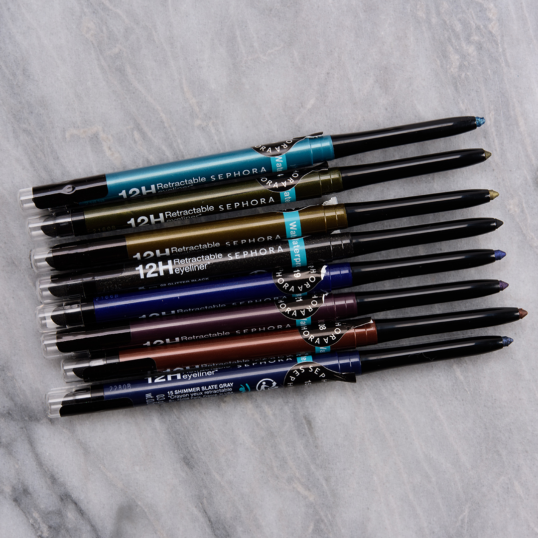 Sephora 12HR Retractable Eyeliner Pencil Swatches