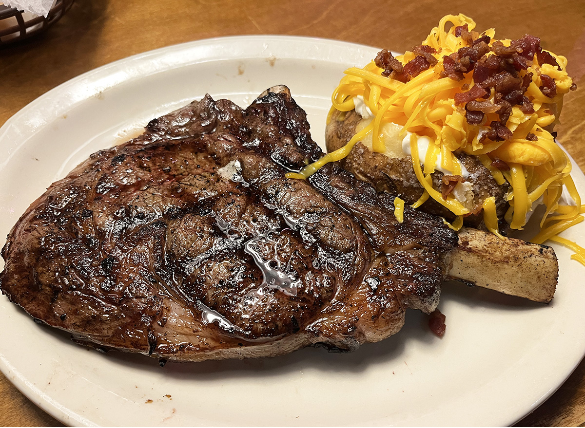 Bone-in ribeye at Texas Steakhouse