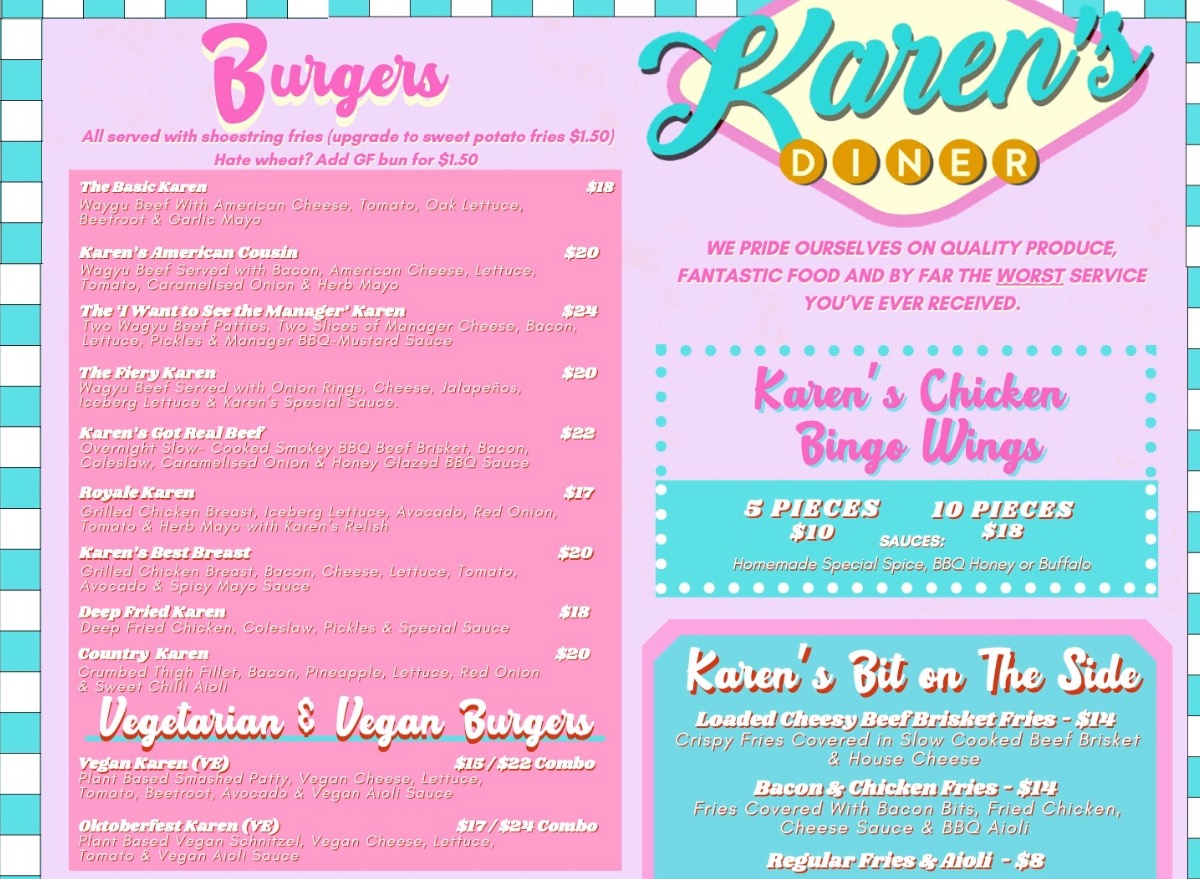 karen's diner menu