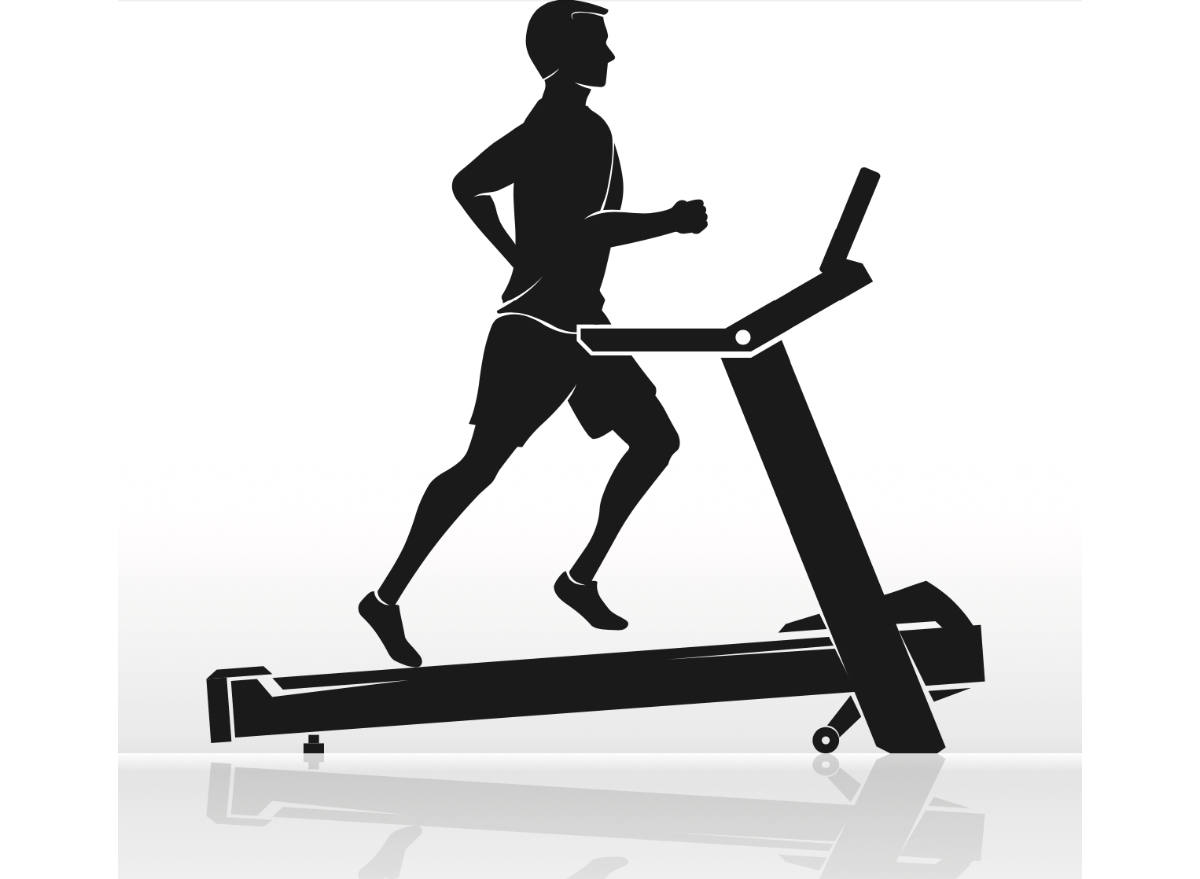 man treadmill sprints
