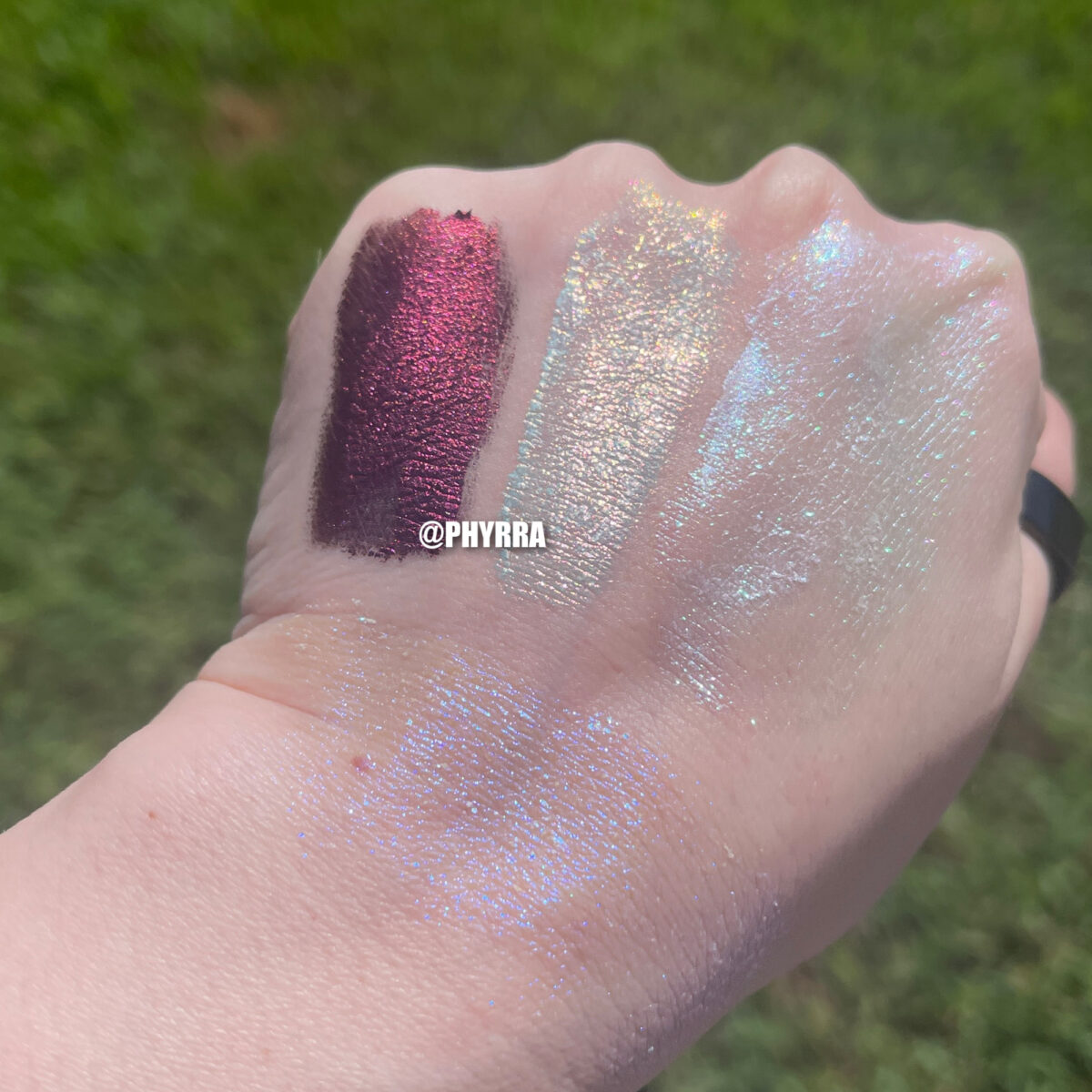 Cordelia's Karla Cosmetics Shadow Potion Swatches on Fair Skin