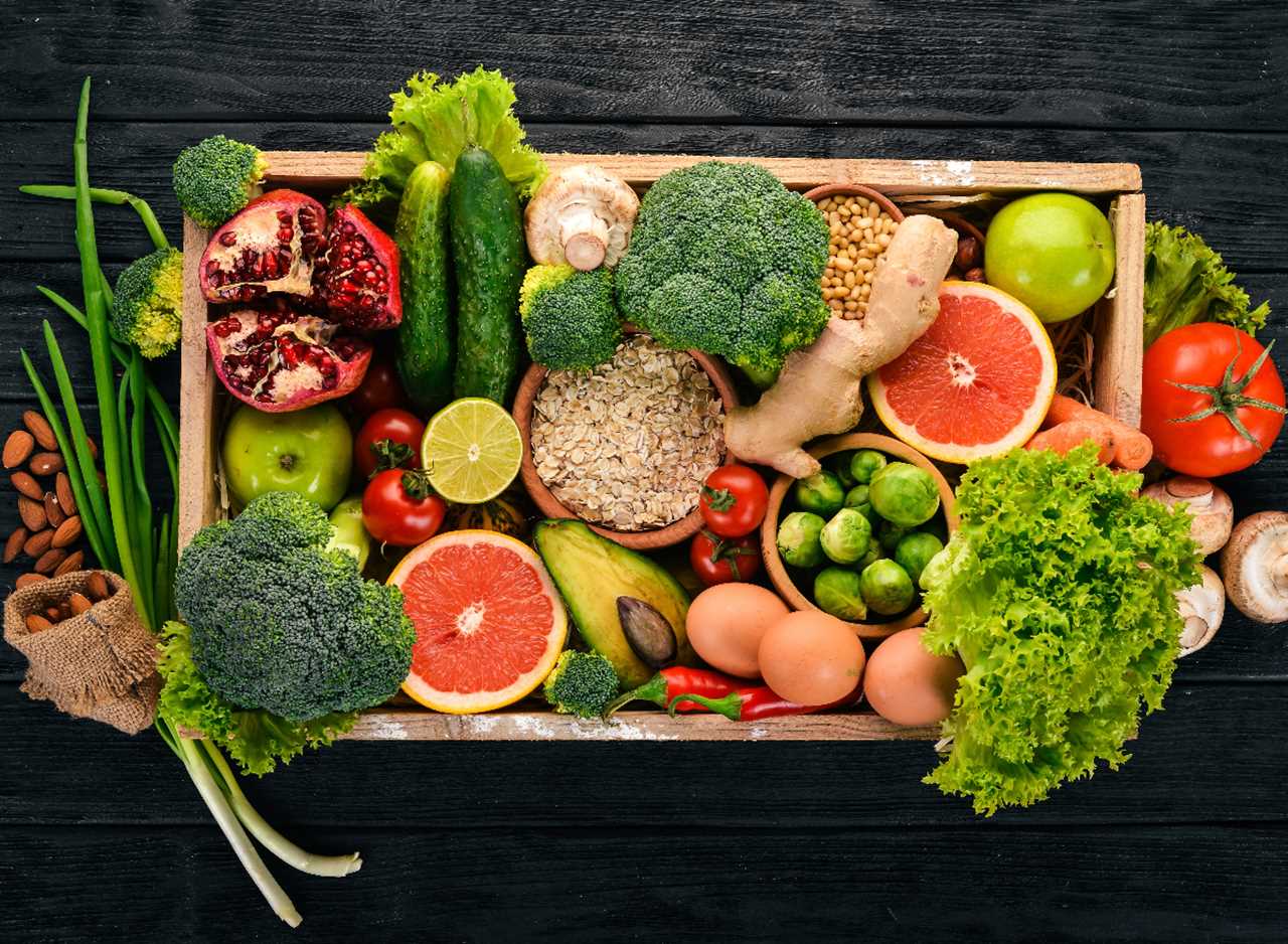 tray of fruits and veggies