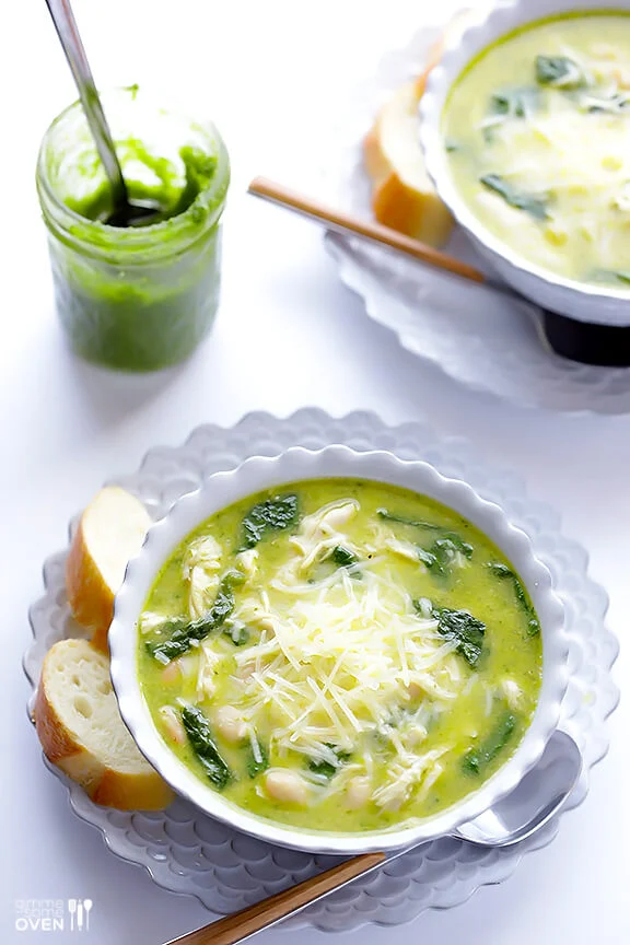 pesto chicken soup