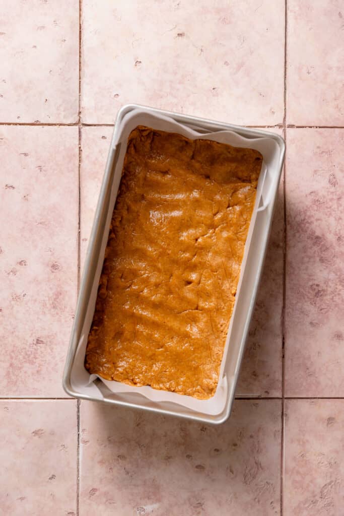 peanut butter layer in loaf pan