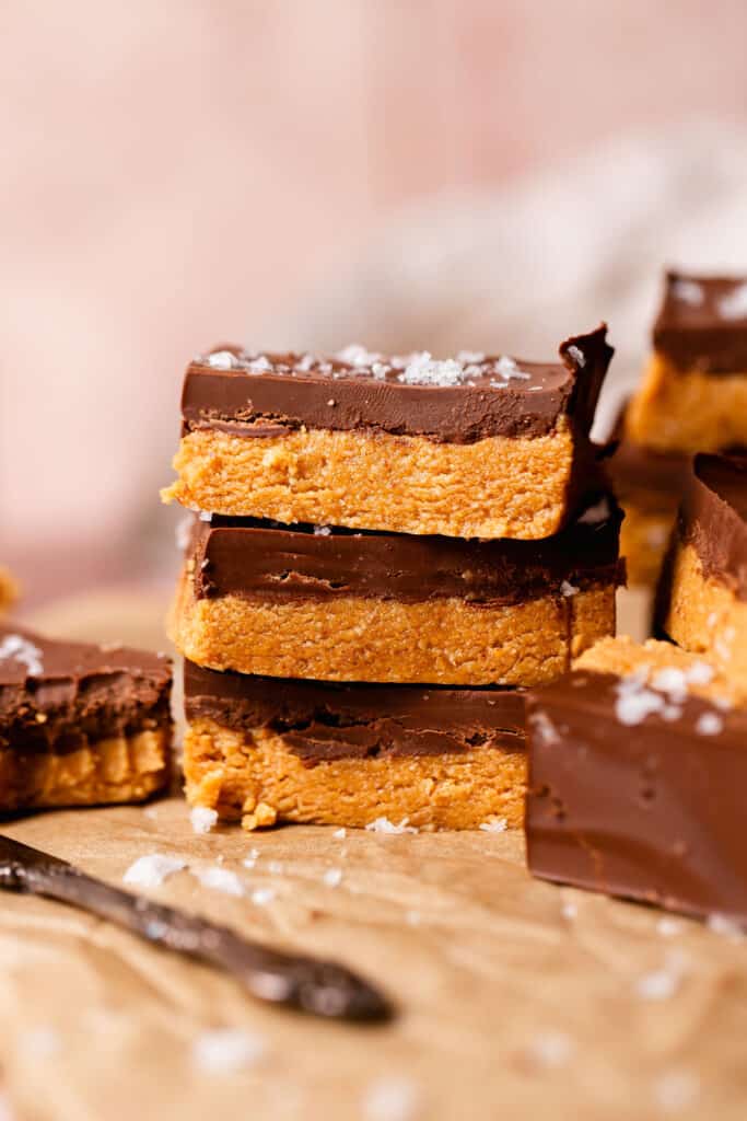 stack of peanut butter bars