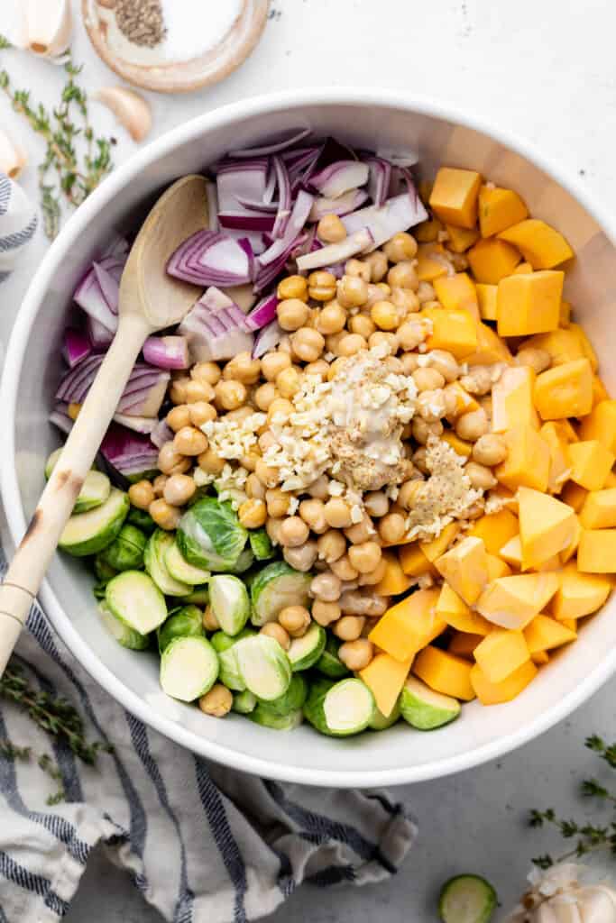 vegetables in mixing bowl