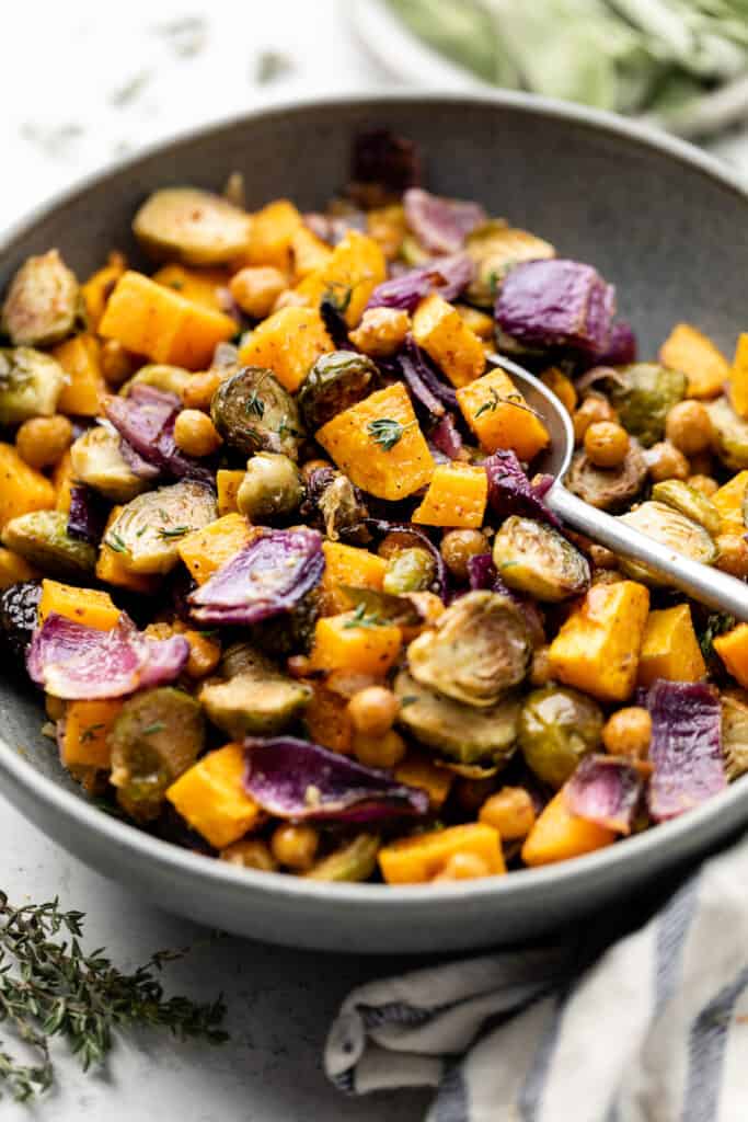 roasted vegetables in bowl 