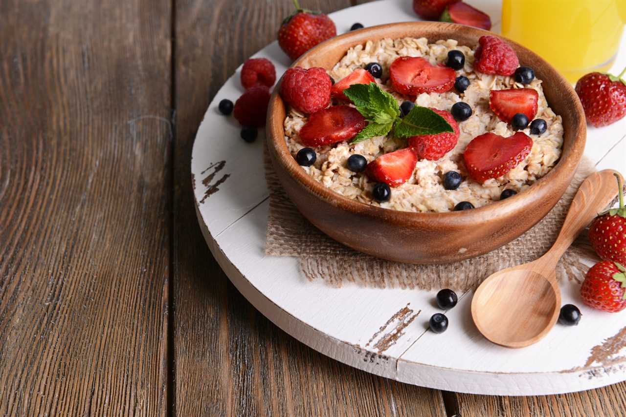 A close-up of a bowl of oatmeal with <a href=