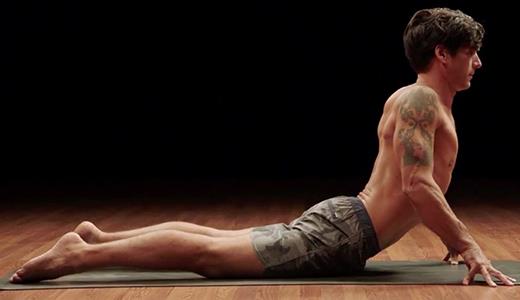 Man Holds Cobra Pose | Backbends