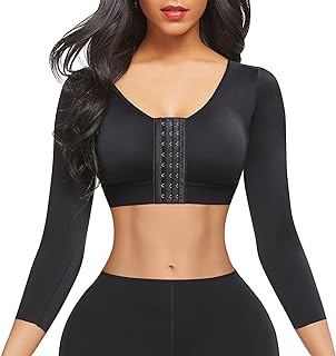 FeelinGirl Arm Shaper for Women Post Surgery Arm Lipo Compression Sleeves Slimming Arm Faja Front Closure Shapewear Bra