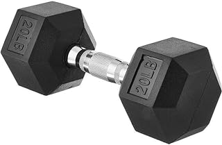 Amazon Basics Rubber Encased Exercise  Fitness Hex Dumbbell Single Hand Weight For Strength Training