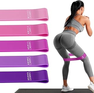 Resistance Loop Exercise Bands Exercise Bands for Home Fitness Stretching Strength Training Physical TherapyElastic Workout Bands for Women Men Kids Set of 5